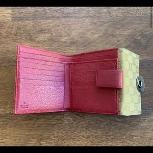 Gucci Canvas Monogram Folding wallet w/ coin slot